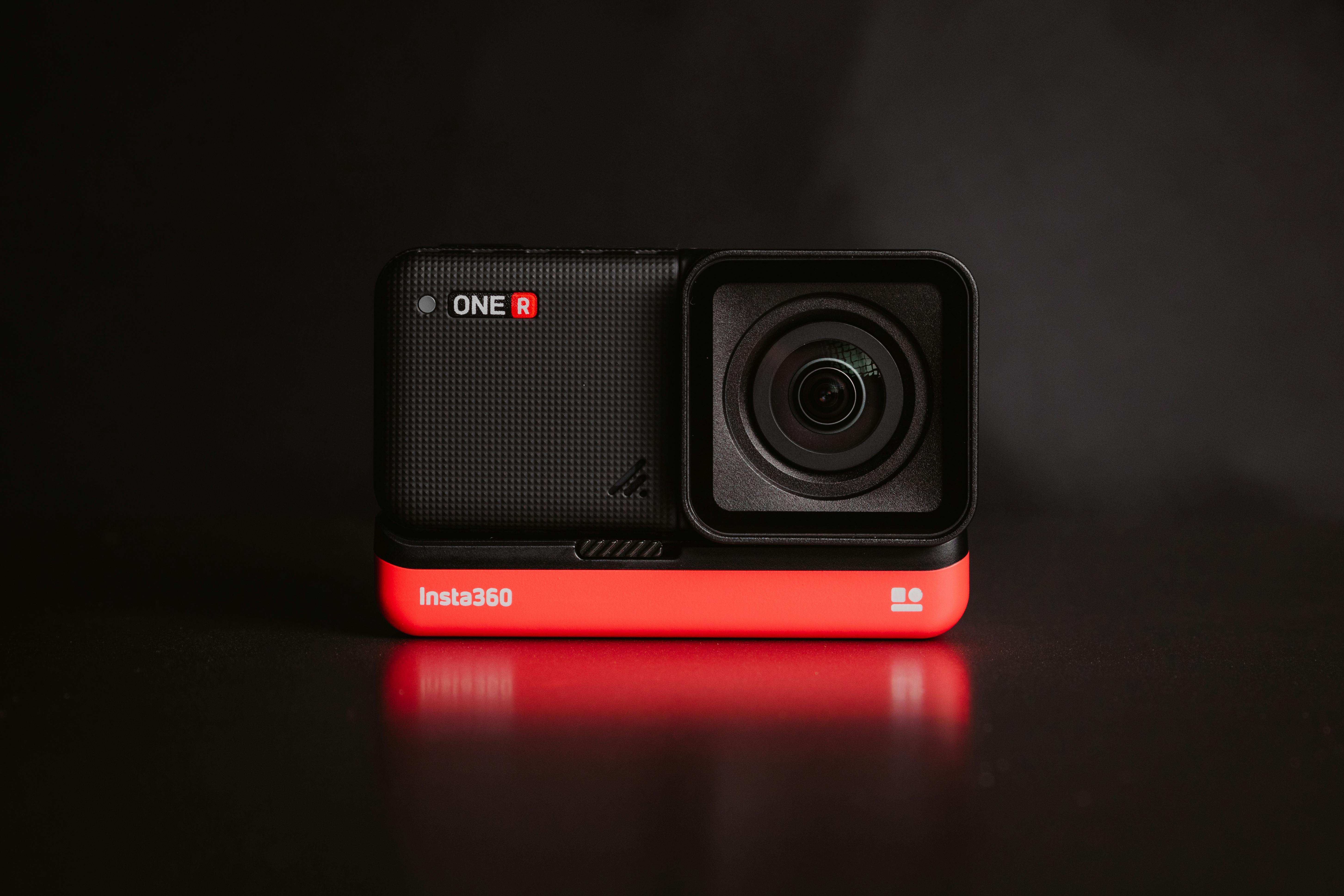 Action camera mounted outdoors