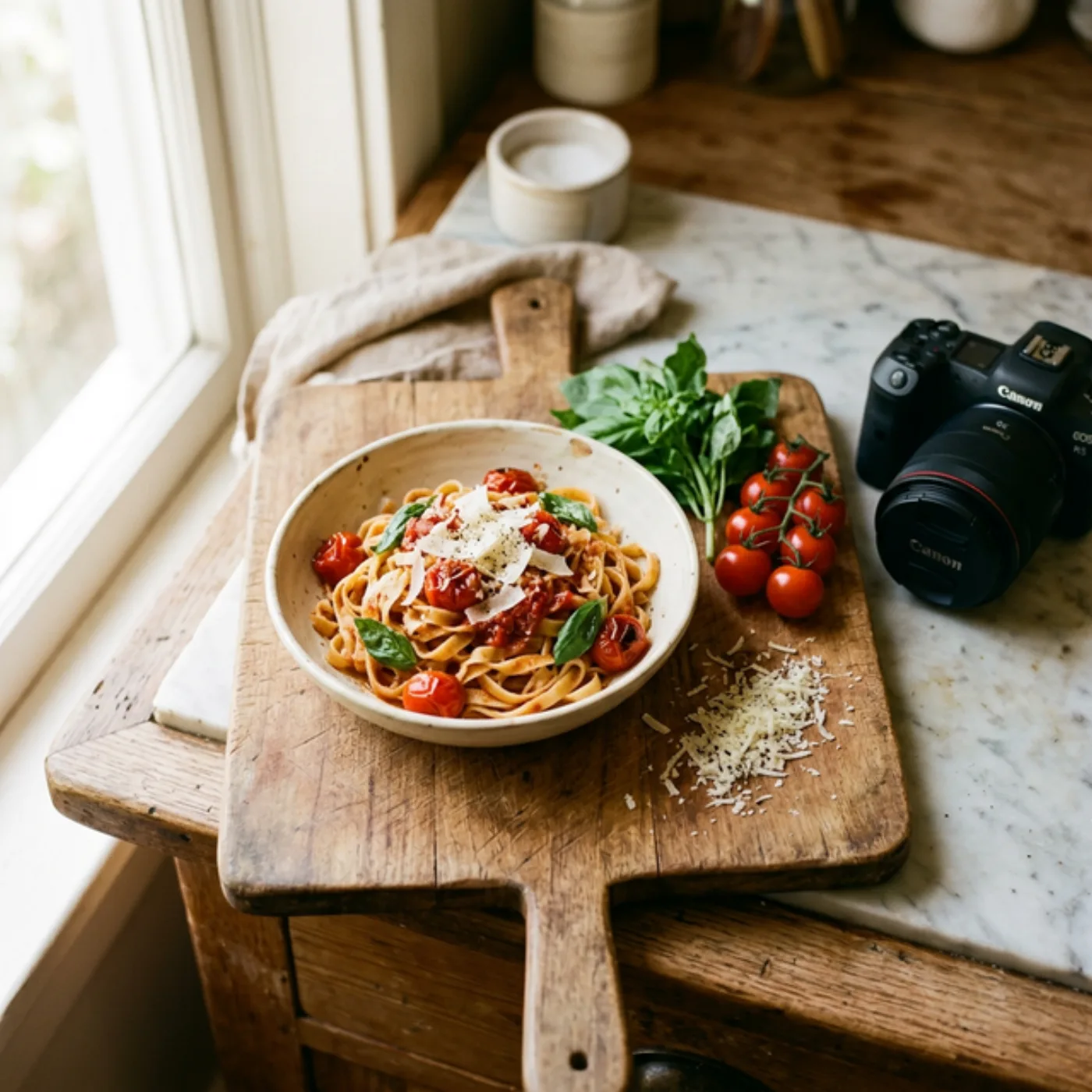 Food photography camera setup