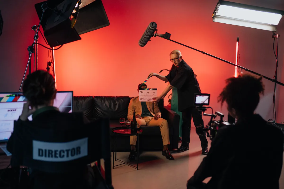 Vollformatkamera am professionellen Filmset