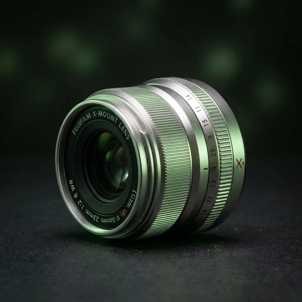 Silver Fujifilm X-mount lens