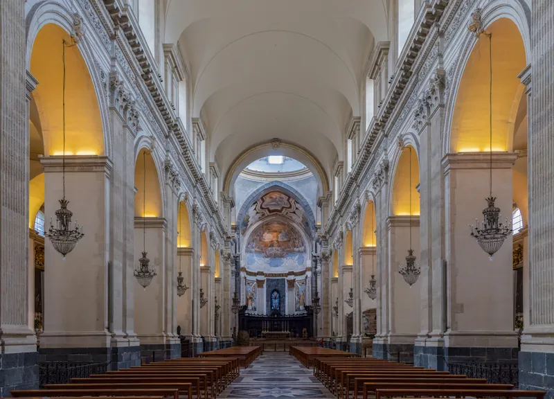 The nave of Catania Cathedral looking towards the altar