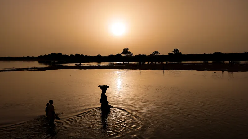 Sunset over the Niger river at Kourala